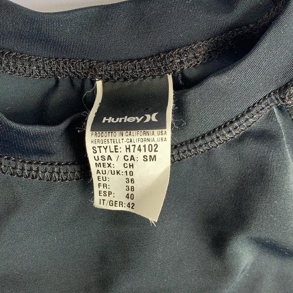 Black Hurley Swim/Sun Protection Top - Picture 3 of 5